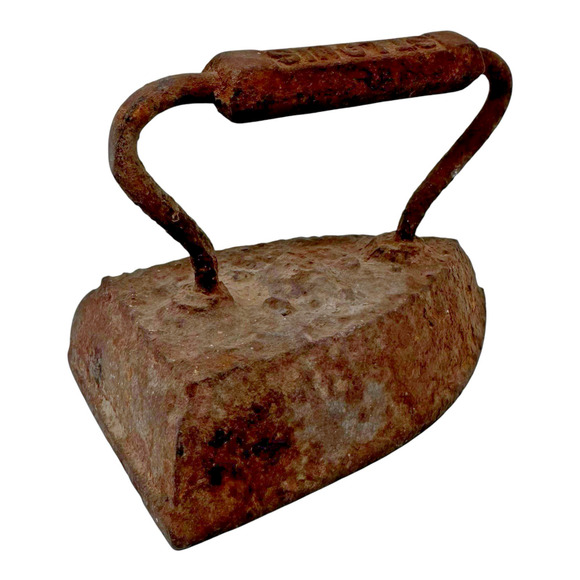 Antique Cast Iron Sad Iron ST. LOUIS Rustic Primitive Doorstop 6lb13oz 6.25” - Picture 3 of 11